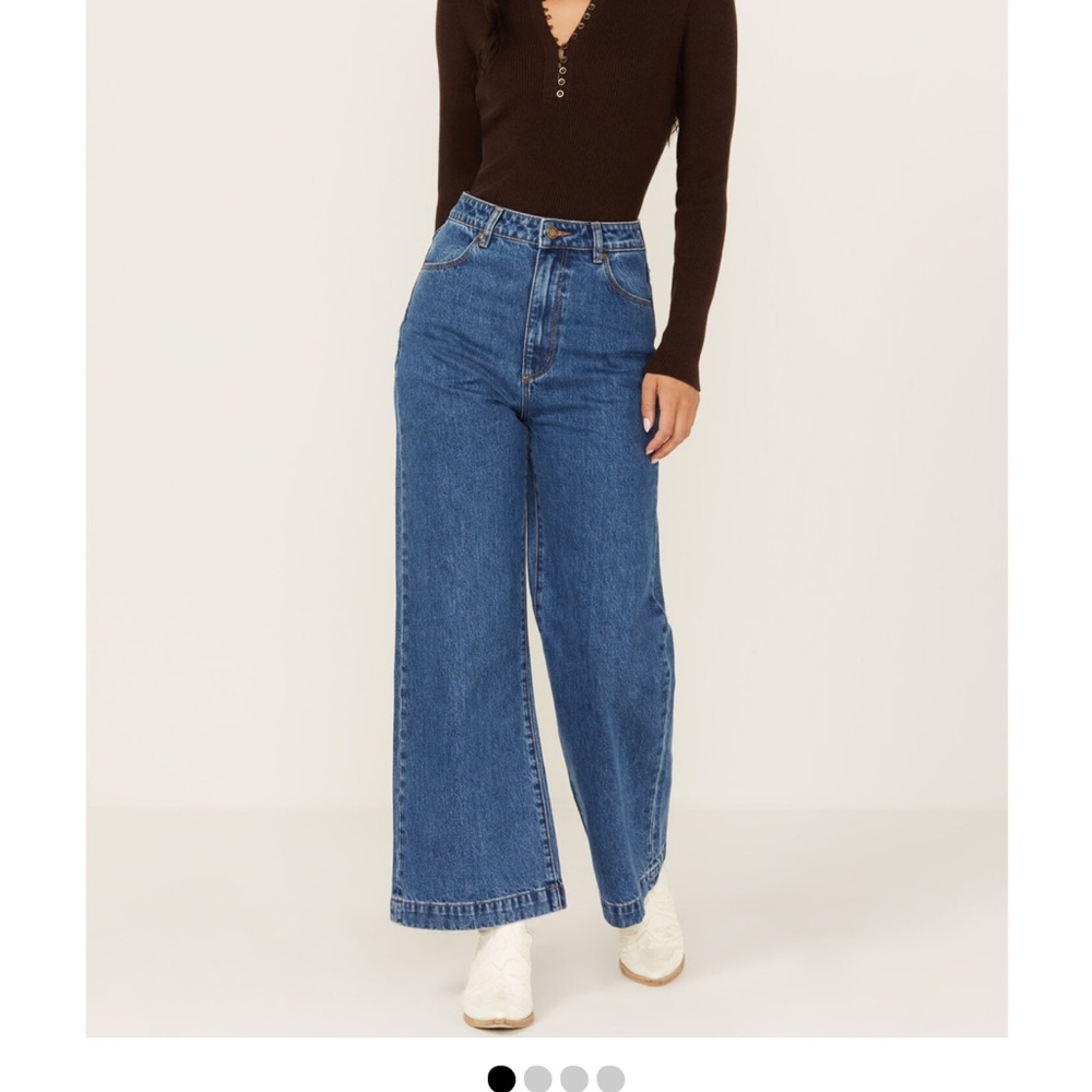 ROLLA'S WOMEN'S MEDIUM WASH HIGH RISE WIDE LEG SAILOR JEANS